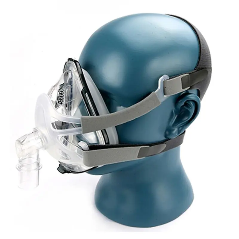 

S/M/L Full Face Mask Silica Nasal Mask W/Headgear For CPAP BiPAP Sleep&Snore Respirator E65A