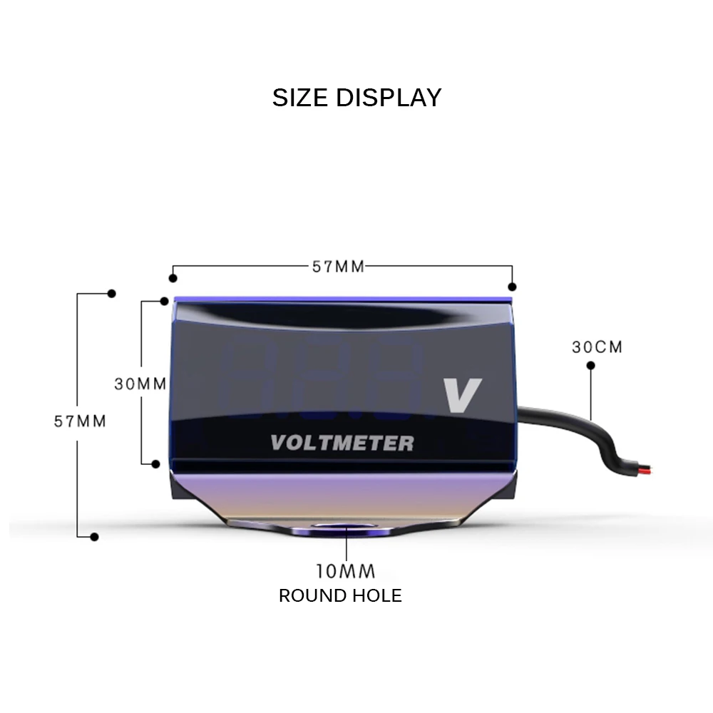 Цифровой светодиодный вольтметр TIOODRE 10 V-150 V 3 с цифровым дисплеем, вольтметр для автомобиля, мотоцикла, измеритель напряжения, панель с водонепроницаемым кронштейном