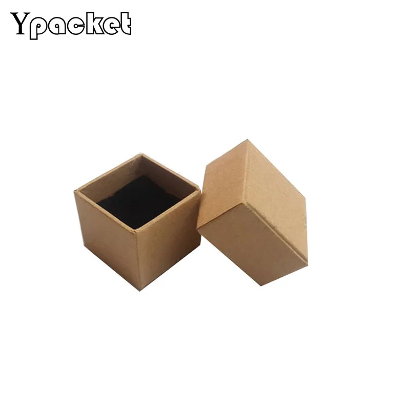60pcs /lot Square Kraft Paper Ring Earring Packaging Box Gift Candy Wedding Favors Baby Jewellery Organizer | Украшения и