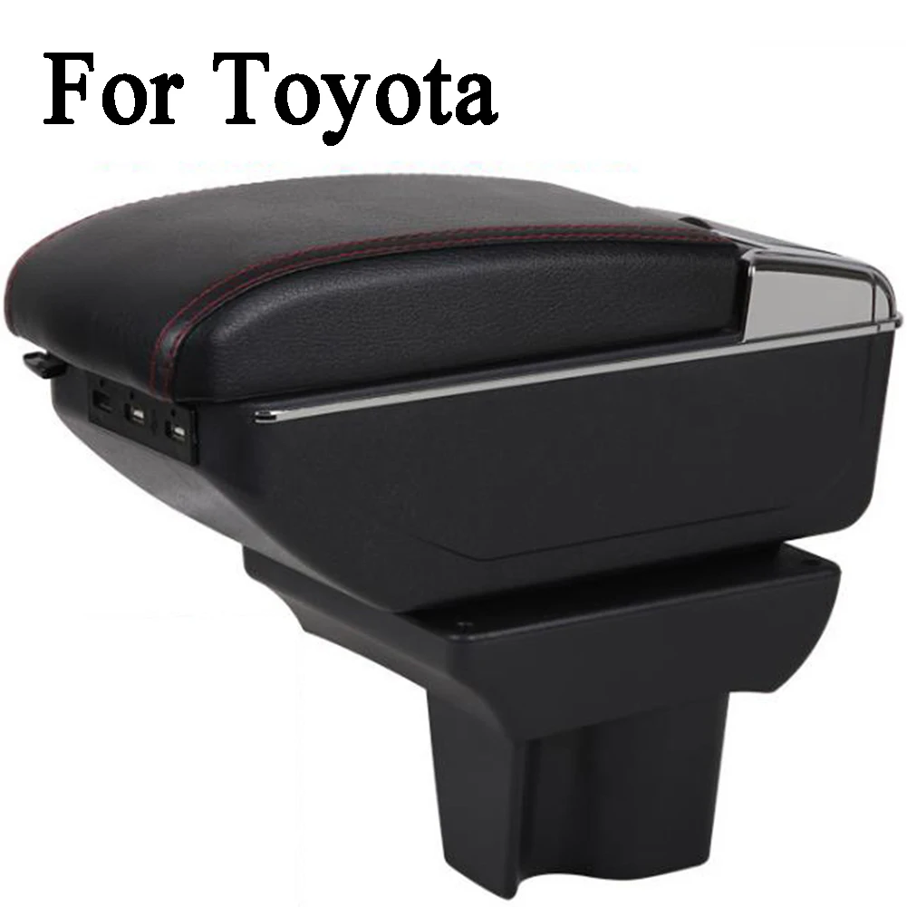 Для TOYOTA Sienta Rush Vios Yaris подлокотник коробка из искусственной кожи для хранения 7 USB разъем с лампой панели расширенные прямые партии
