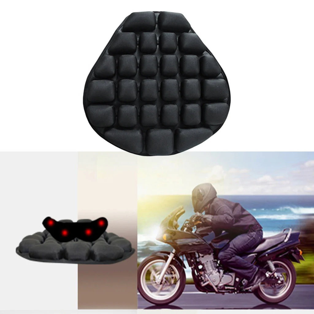 Inflatable Motorcycle Ride Seat Cushion Air Pad for Comfortable Travel Black