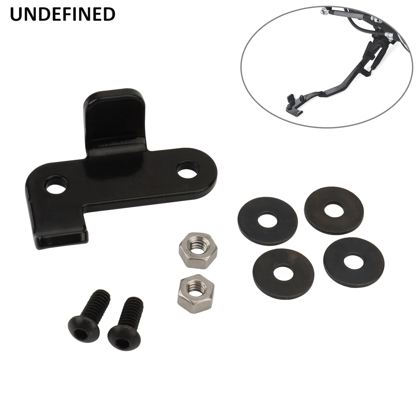 Motorcycle Jiffy Stand Foot Support Kickstand Extension Kits Black For