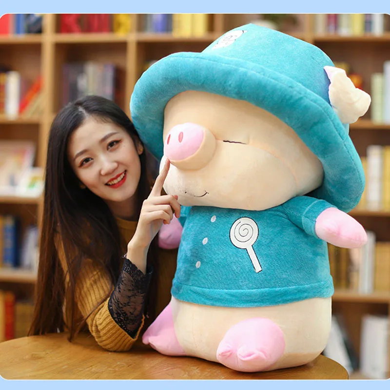 

Cute Hat Couples Pig Doll Plush Toys liu mang zhu Hugging Doll Home to Sleep with Gift