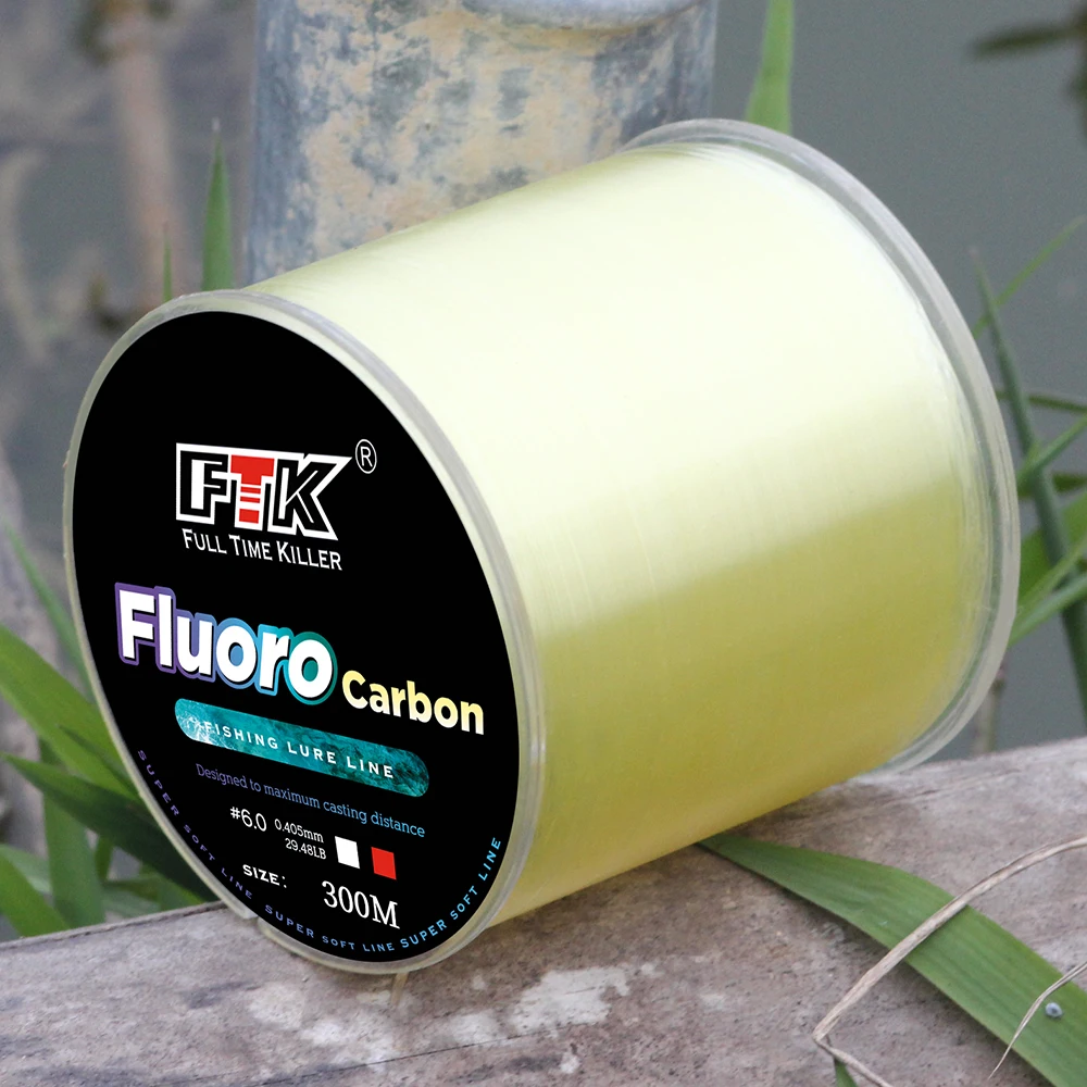 FTK 500M Fishing Line Carbon Fiber Coating Leader Lure Fluorocarbon Line 0.14-0.5mm 4.13-34.32LB Wearable Accessories Japan Fishing Line Fishing Tackle