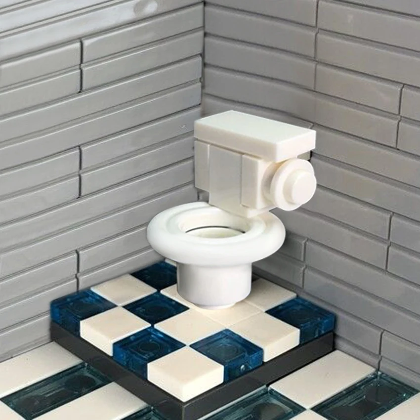 Single Legoingly Toilet Bowl City MOC Figures Home House Accessories Building Blocks Bricks DIY Kids Educational Toys Sets (3)