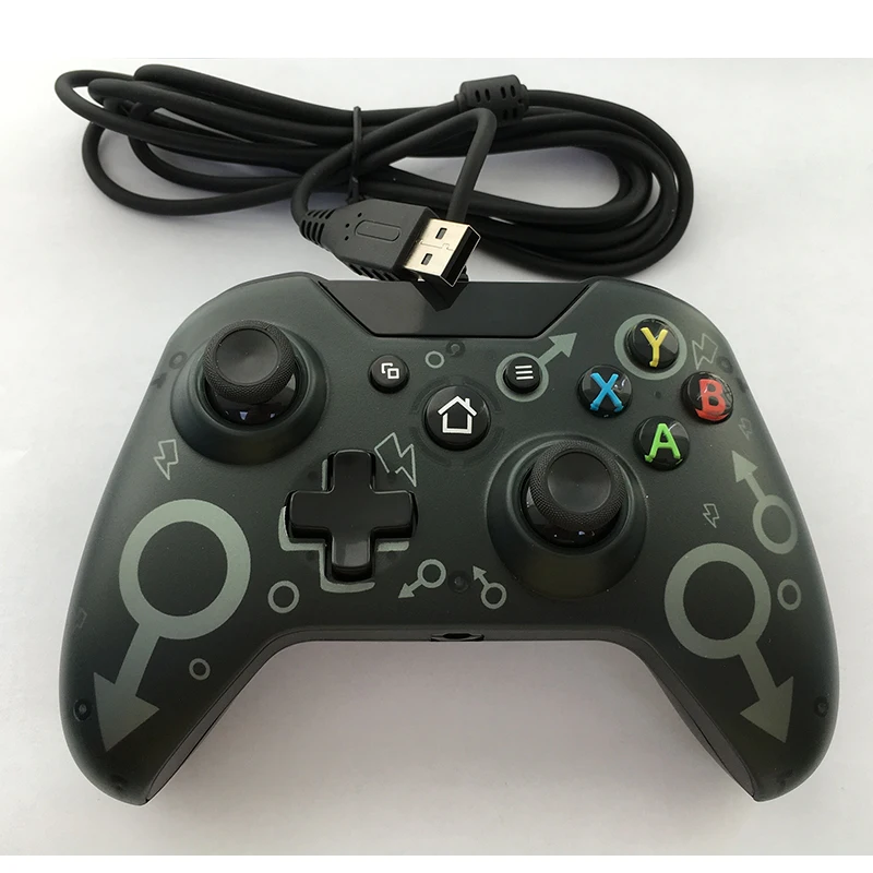 Черный USB проводной контроллер для microsoft Xbox One контроллер геймпад для Xbox One тонкий ПК Windows мандо для Xbox one джойстик - Цвет: Черный