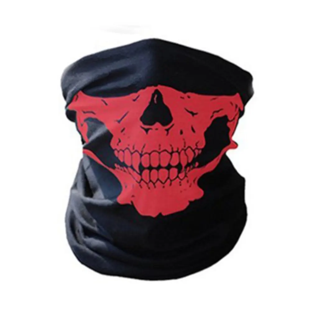Trendy Skull Printed Men Outdoor Camping Skiing Bike Bicycle Cycling Neck Face Mask Half Face Sport Military Game Face Masks