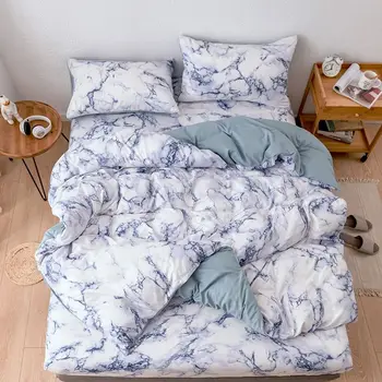 

Bedding Set Nordic Modern Style Marble Pattern Printed Duvet Cover Set Double Full Queen King Size Bed Linen