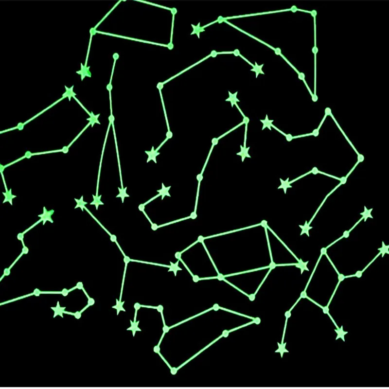 Luminous Wall Stickers Fluorescent Stickers Luminous Switch Stickers 12Pcs/Pack Constellation stickers Glow in the Dark Toys kids Luminous Star constellation Stickers Bedroom Sofa