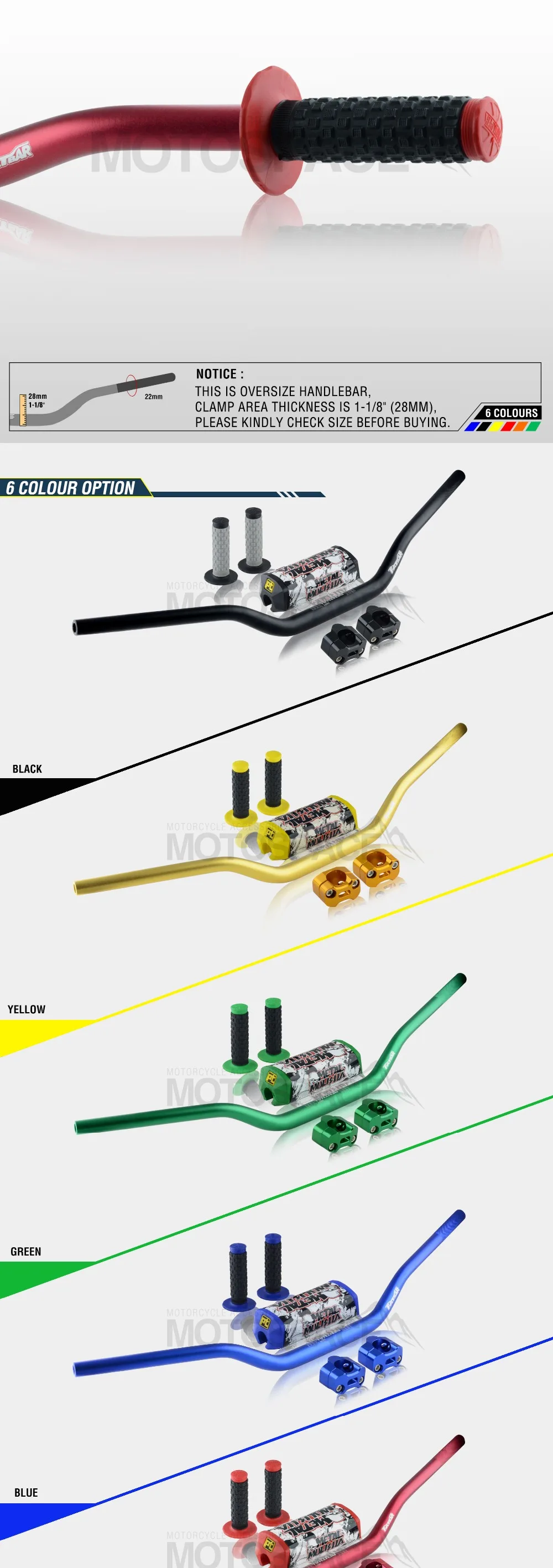 Руль для Pro Taper Pack Bar 1-1/" Renthal Fatbar Колодки Ручки Pit Pro Racing Dirt Pit Bike мотоцикл с адаптер cnc