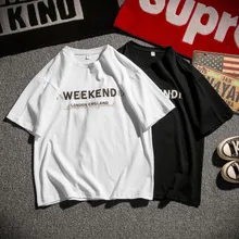 2019 Summer Men's New Casual Letter Printing Round Neck Short-sleeved T-shirt Loose Temperament Trend Cotton Harajuku 2019 Summer Men's New Casual Letter Printing Round Neck Short-sleeved T-shirt Loose Temperament Trend Cotton Harajuku