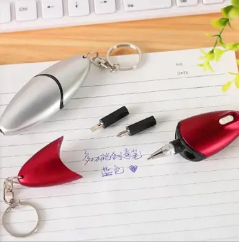 

Hot Sell Creative stationery multi-function screwdriver LED light ballpoint pen with keychain