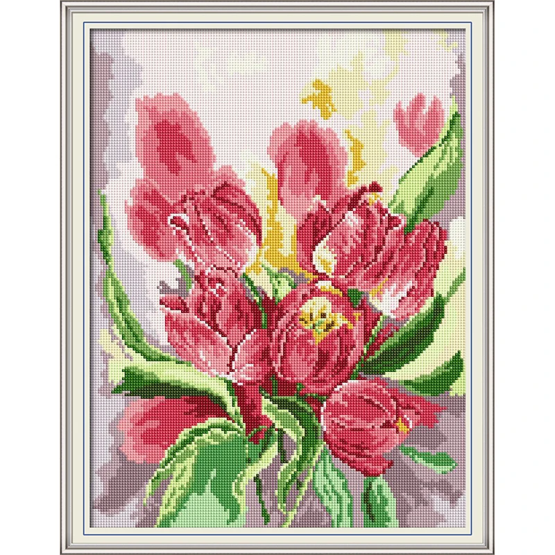 

Everlasting love Pink tulip Chinese 5d diamond painting full square christmas decorations for home wedding halloween navidad