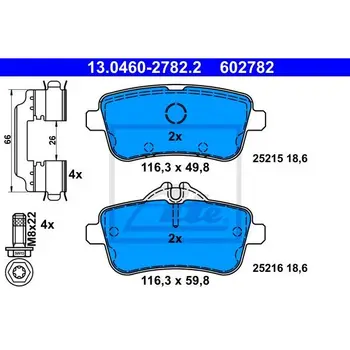 

Disc pads tail MB W166 ML250/GL350 AMG 2.5CDI/3.5CDI 11 ATE 13.0460-2782.2