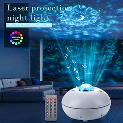 Nova projeção de música led céu estrelado luz água padrão projeção luz atmosfera noite