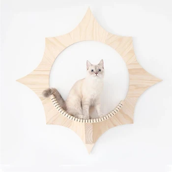 

Pet Furniture Cat DIY Wall Mounted Solid Wood Cat Jumping Platform Cat Climbing Frame Cat Tree Wall Kitten Springboard