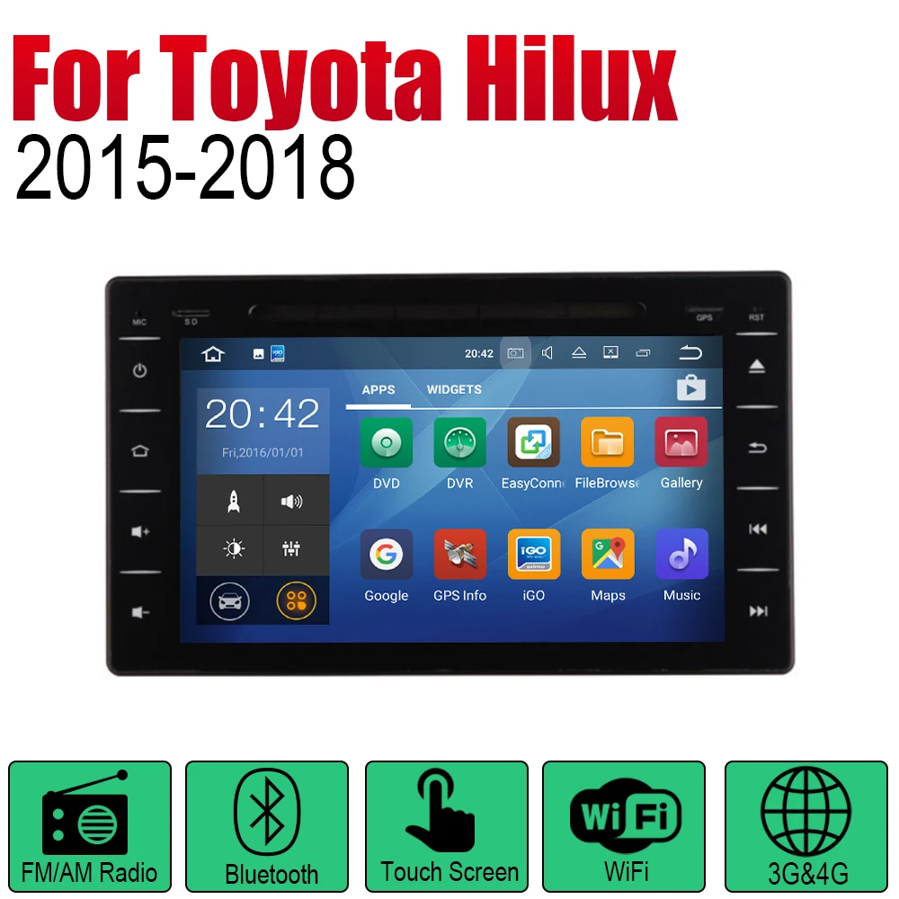 ZaiXi Android автомобильный Радио Стерео GPS навигация для Toyota Hilux 2015 ~ 2018 Bluetooth wifi 2din