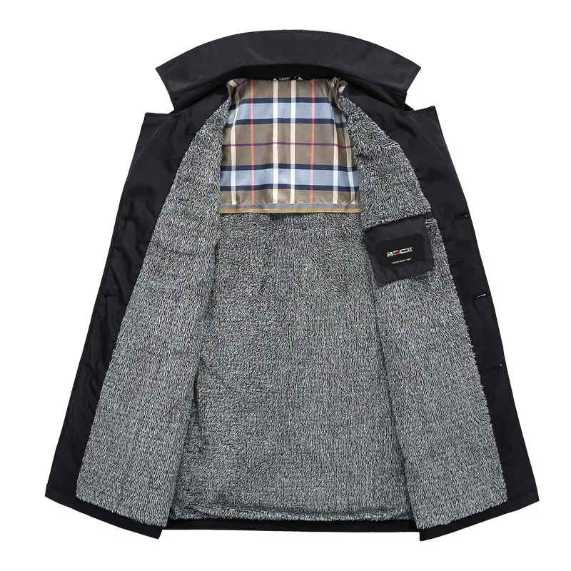 Brand Fashion Winter Men 's Cashmere Warm Jacket Windbreaker Plus Size 7XL 8XL 9XL Man Jackets Solid Color Long Men Coats