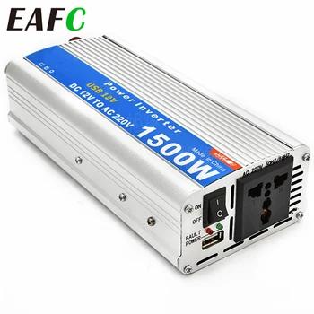 

Dual USB 1500W Watt DC 12V to AC 220V Portable Car Power Inverter Charger Converter Adapter DC 12 to AC 220 Modified Sine Wave