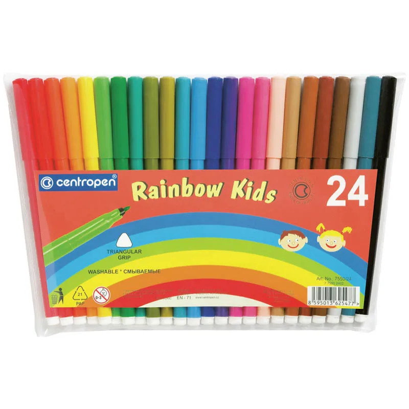 Фломастеры &quotRainbow Kids&quot 24 цв ПВХ | Канцтовары для офиса и дома