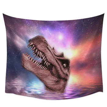 

Dinosaur Starry Sky Colored Water Ripple Tapestry Cover Beach Towel Picnic Yoga Mat Home Decoration