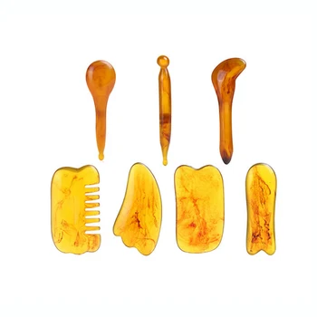 

7pcs Natural GuaSha Scraping Board Facial Massage Scraper Body Care Scraping Board Face Skin Care Tool