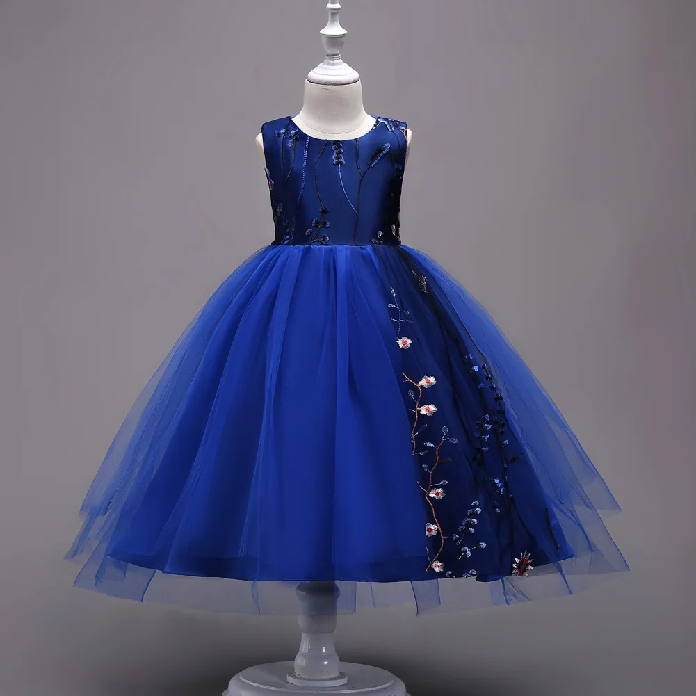 

Korean-style Childrenswear Girls Solid Color Princess Dress Petal Mesh Dress Children Wedding Dress