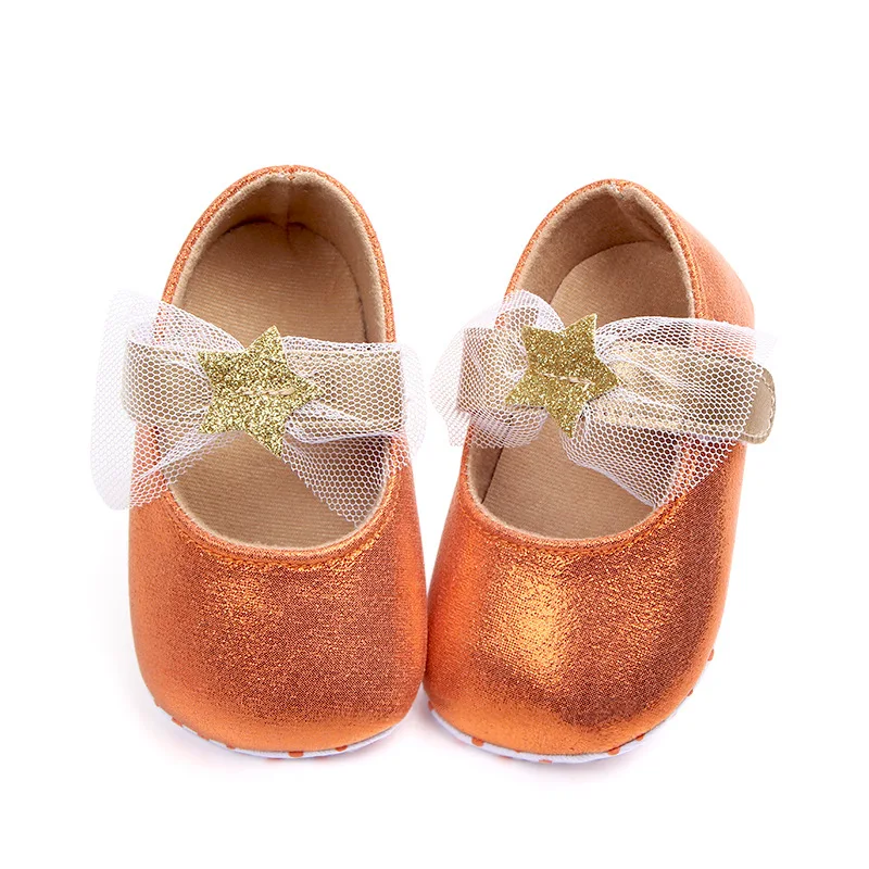 

BABY'S Shoes Soft-soled Shoes for Baby Glittering Powder Five-pointed Star Princess Shoes Toddler Shoes 0-1-Year-Old 1003