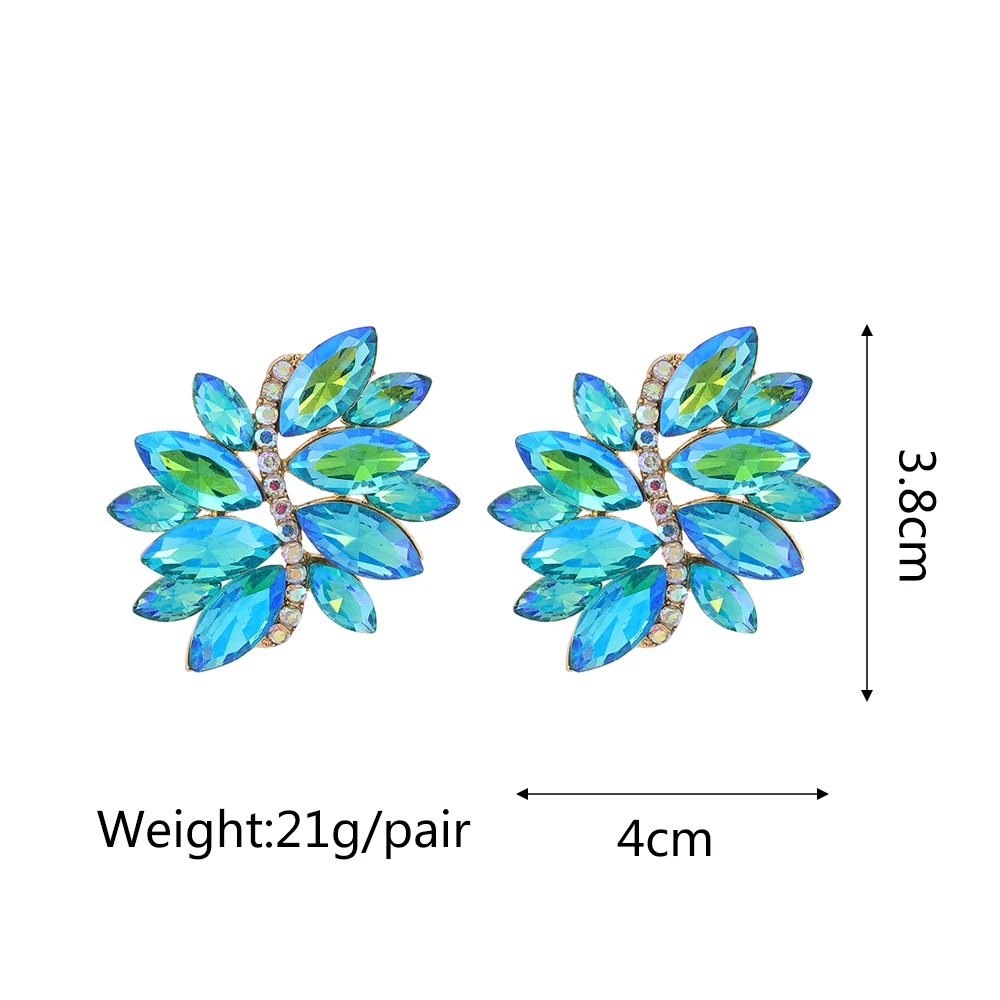 Ztech Blue Series Cute Crystal Earrings Women Popular Europe Style Korean Jewelry Geometric Christmas Gifts Wholesale Pendientes