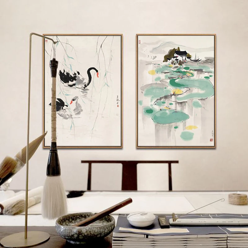 Краска по номерам художественная живопись по номерам ручной работы в китайском стиле у гуаньчжун живопись тушью домашний коридор декоративная живопись