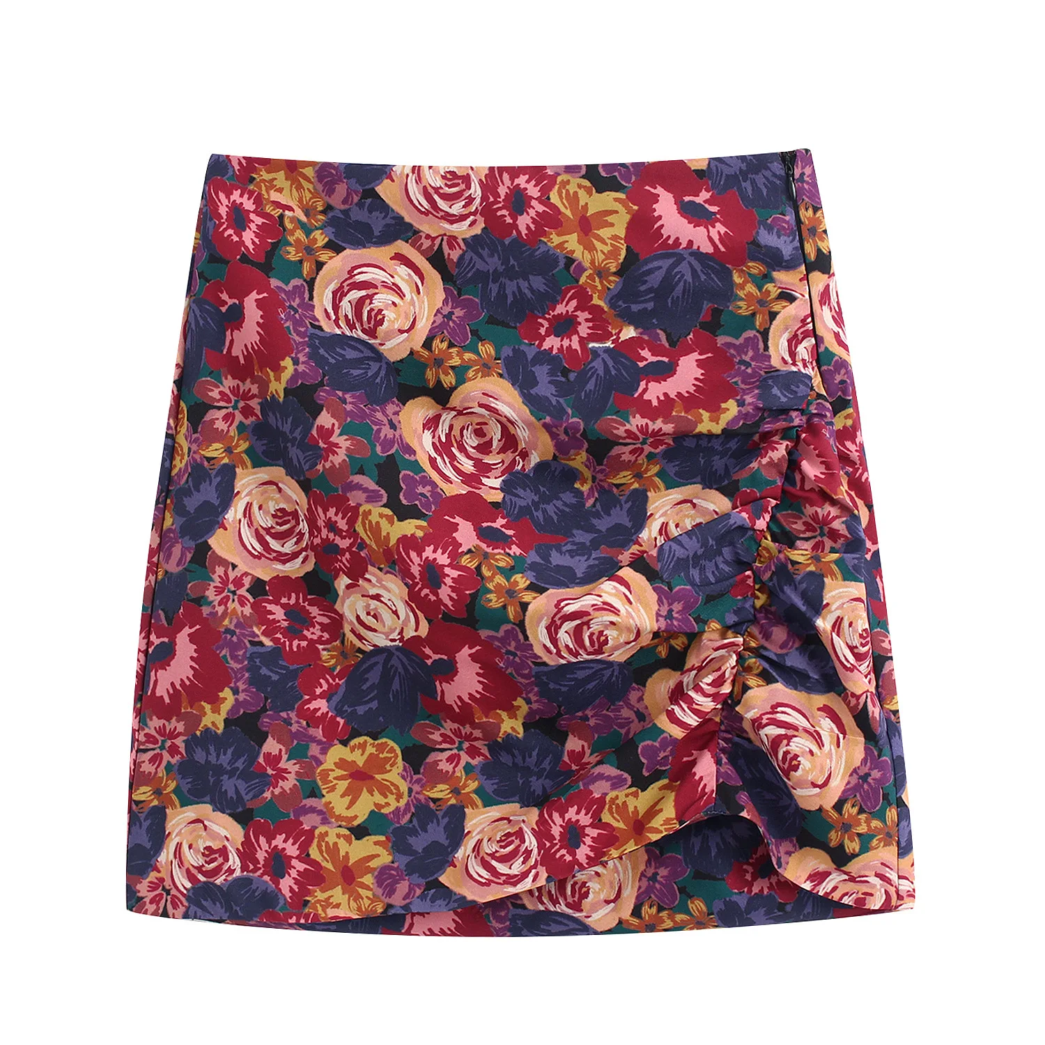 

Western Style Spring WOMEN'S Dress New Style Printed High-waisted Mini Skirt Retro Versatile High-waisted Slimming Floral Half-l
