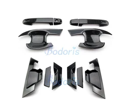 For Toyota C-HR CHR 2016 2017 2018 - 2021 Carbon Fiber Color Door Handle Cover Bowl Insert Trim Chrome Car Styling Accessories