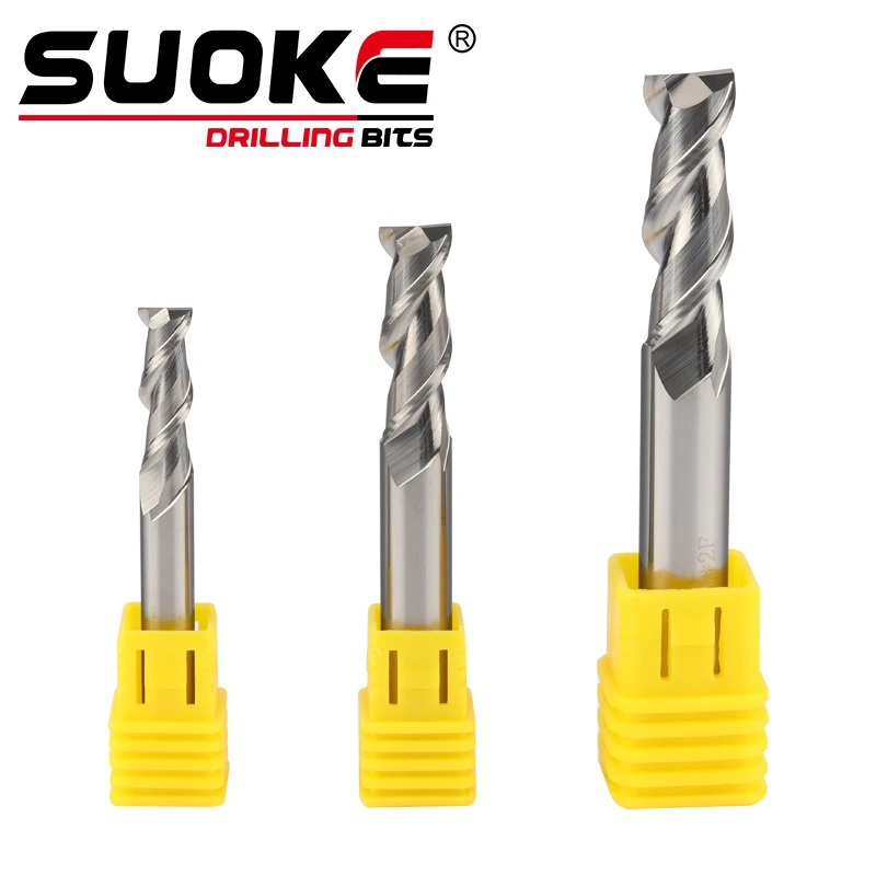 

Aluminum End Mill 2Flute Carbide Milling Cutter Tungsten End Mill CNC Tool CNC Router Sprial Bit Milling Cutter Carbide End Mill