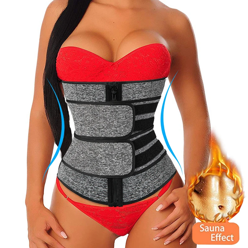 Details about / Neoprene Sauna Sweat Body Shaper Waist Cinchers Trainer Zipper Corsets Shapewear