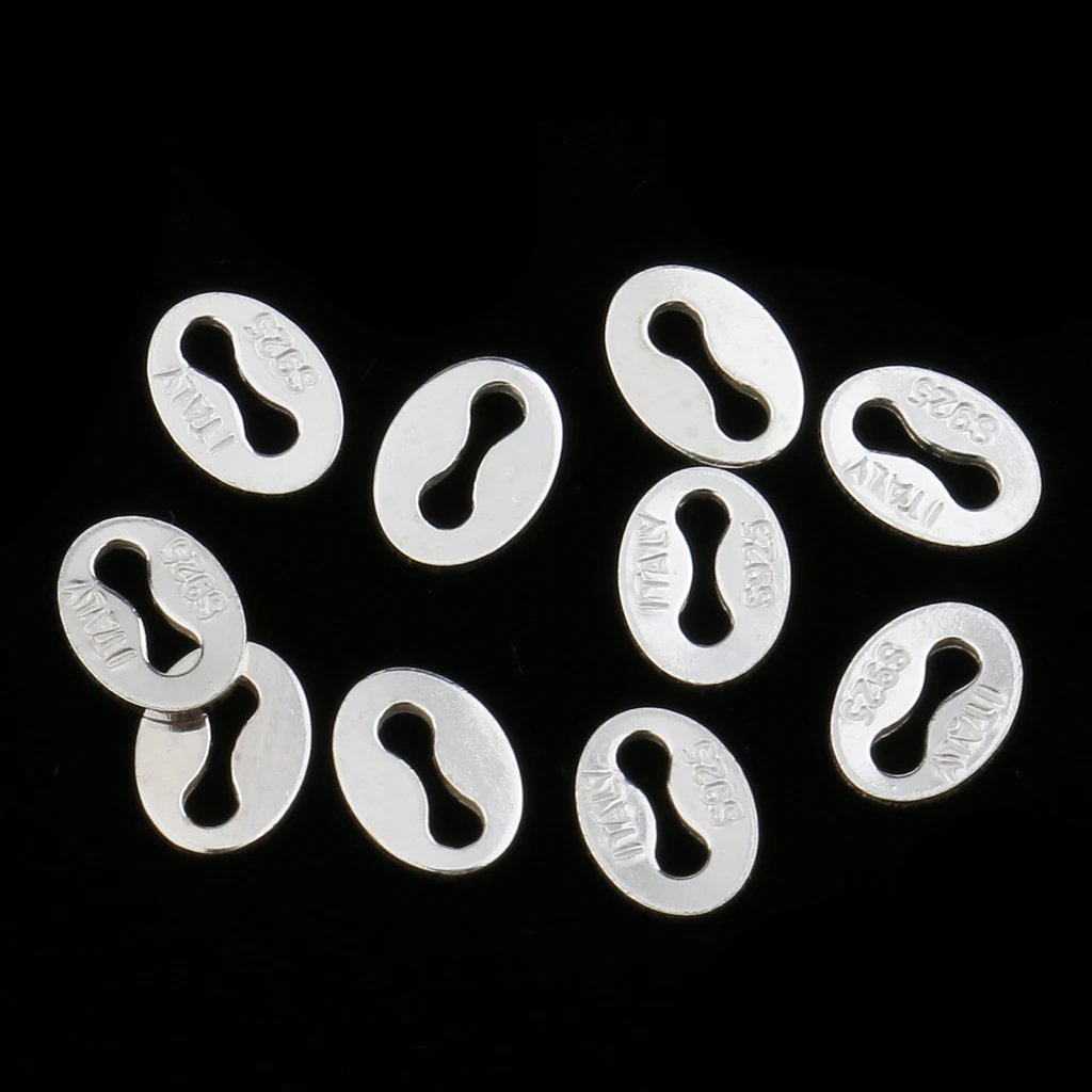 10pcs Chain Clasp End Caps Pure silver color 925 for Jewellery Findings Handcrafts