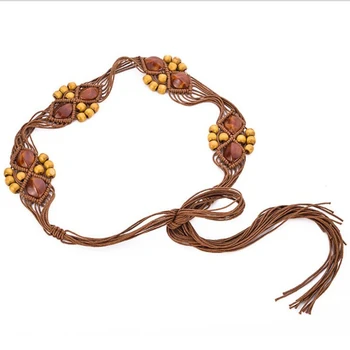 

Bohemian Style Ethnic Wind Wax Rope Woven Handmade Women Belts Dress Accessories Waist Chain Belts 2019