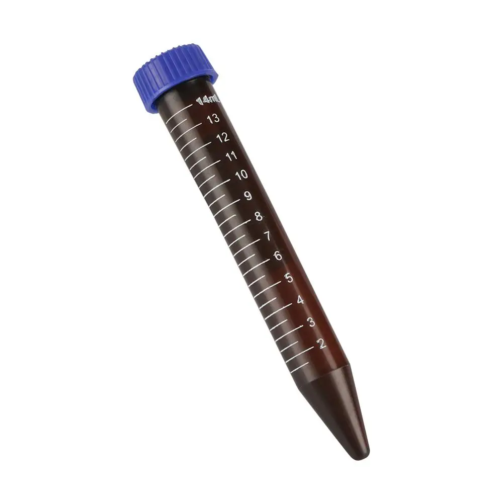 15ml Plastic Brown Screw Cap Cone Bottom Centrifuge Test Tube with Scale Line Laboratory Analysis Sample Vial Cotainer 10Pcs plastic test tubes centrifuge tube