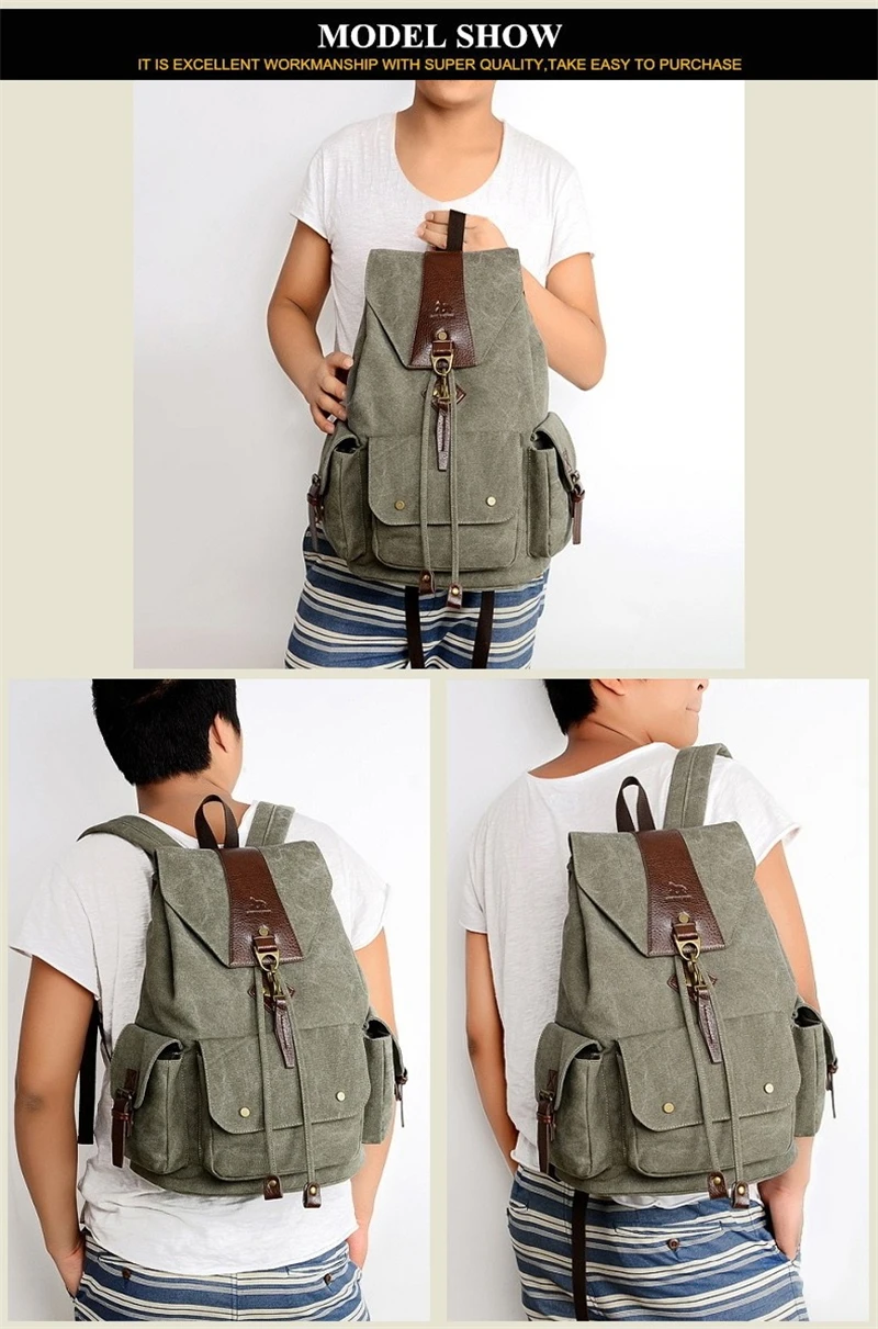 New Casual Men Backpack England Style Vintage Men's School Bags Travel Sport Camping Hiking Quality Washed Canvas Backpack Women