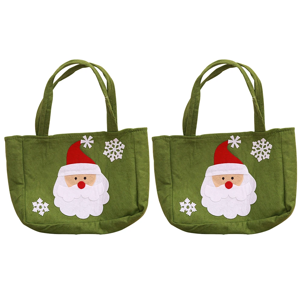 Gift Bag Hanging Candy Hand Held Decoration Photography Prop Christmas Cartoon Print Home Cloth Storage Cute Store Portable
