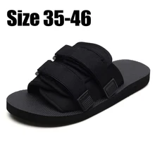 Sooneeya/ г. Летние мужские тапочки черные парусиновые повседневные мужские туфли пляжные шлепанцы на липучке для влюбленных Летние вьетнамки Размеры 35-46