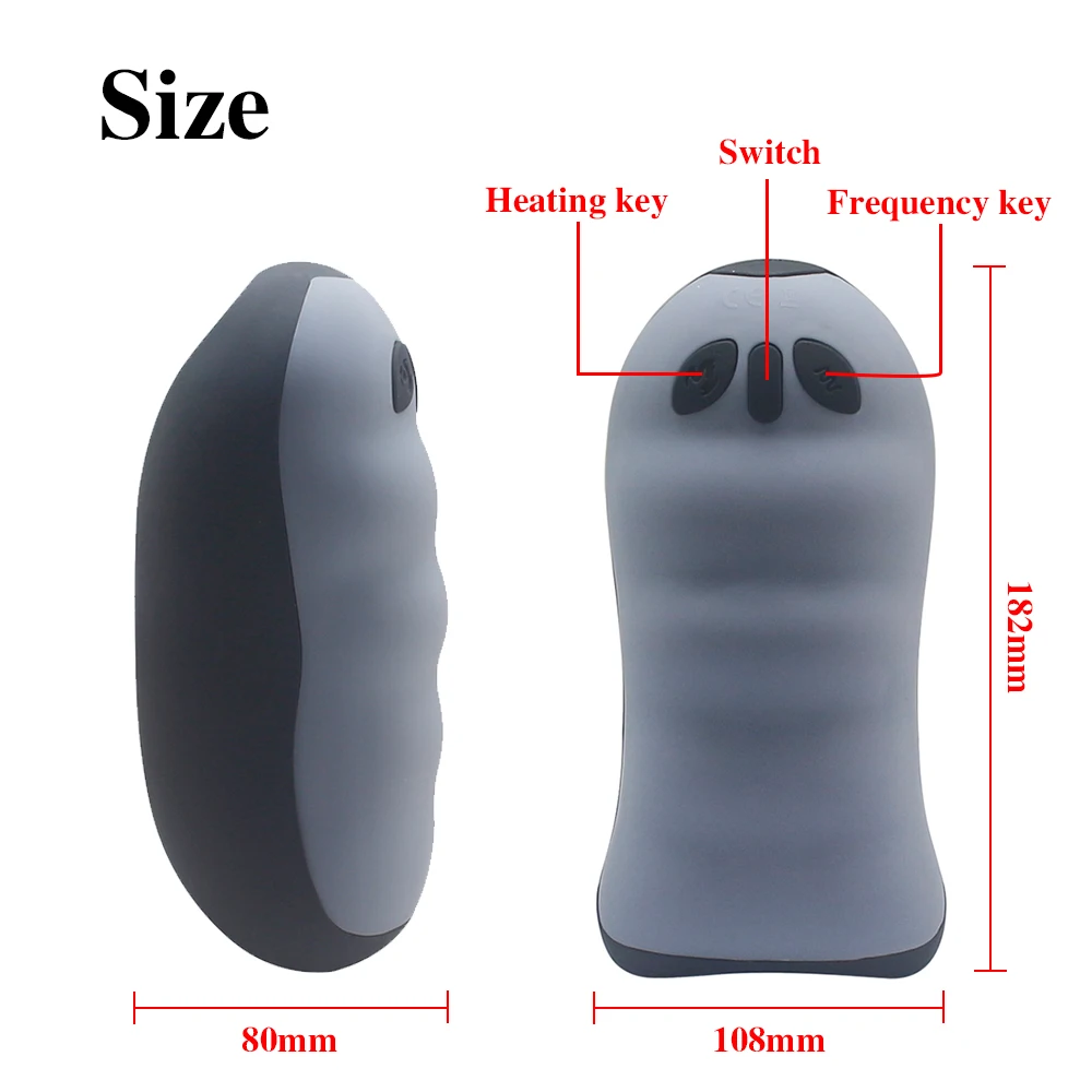 Smart Heating Masturbation Cup 10 Frequency Silicone Penis Extender Glans Exerciser Massage Penis Sex Toys For Men Masturbation