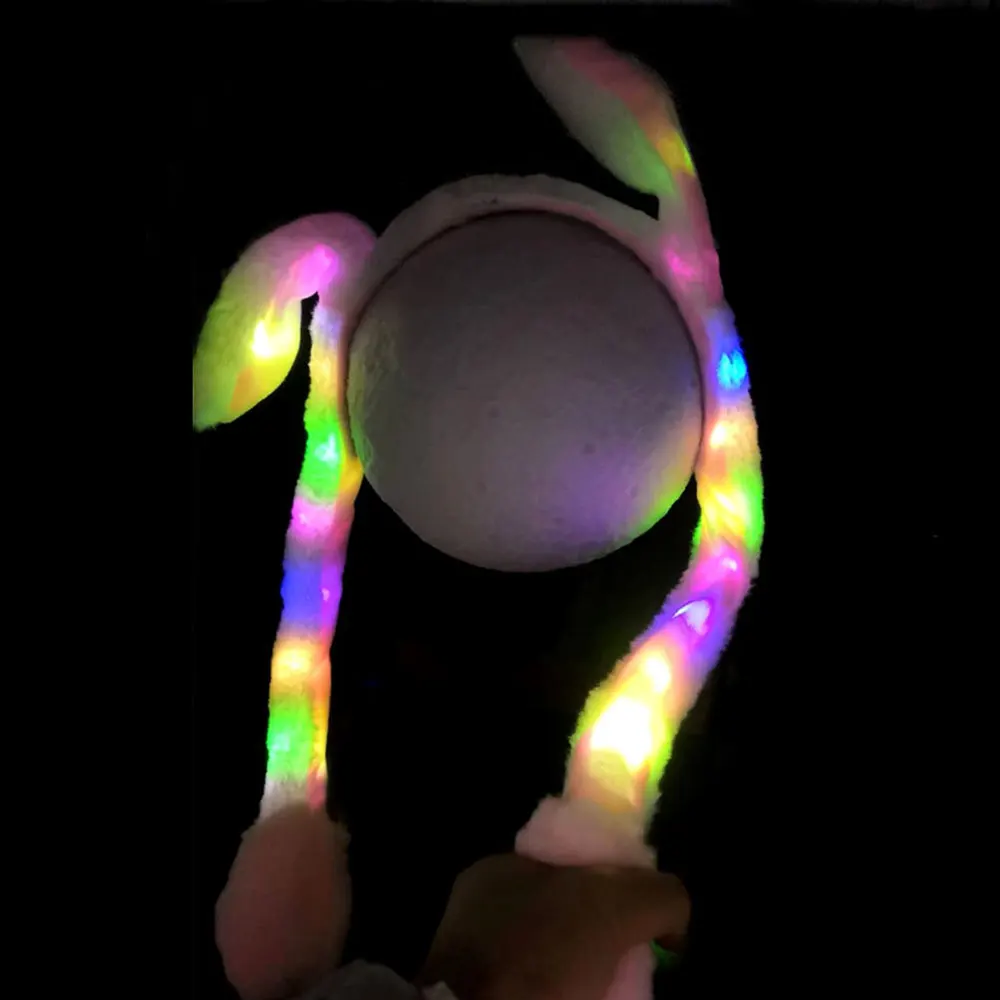 Plush Flash Rabbit Ears Pink Funny Rabbit Hat LED Imitate Cute Dance Rabbit Ears Joke Gifts Girl Friend Gasbag