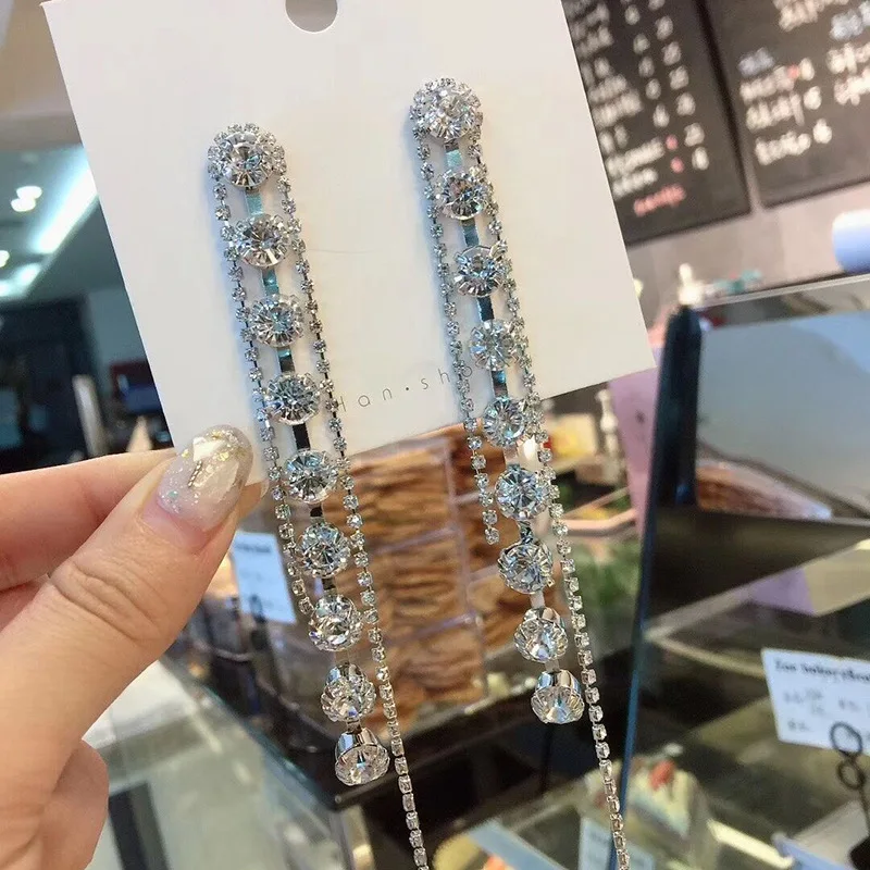 

Vintage Crystal Women Dangle Earrings Personality Exaggeration Tassels Earrings Bohemian Fashion Earrings For Women Statement
