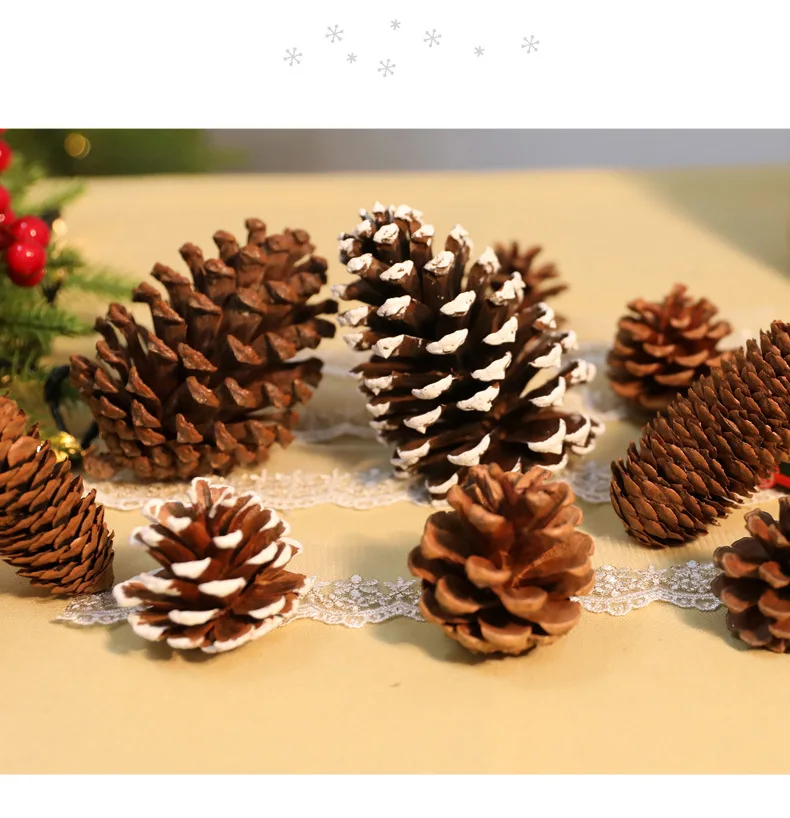 Christmas Tree Decorations Made From Natural Pine Nuts Christmas Tree Ornaments Christmas Wreath Rattan JH196 (2)