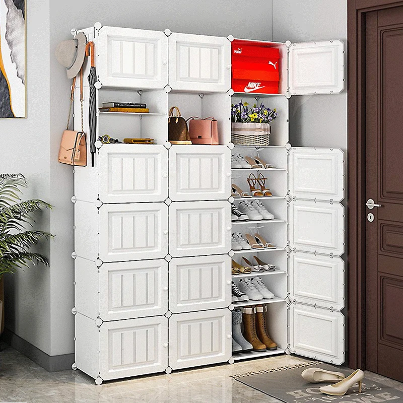 

Simple Modular Shoe Rack Plastic Shoe Cabinet Large Capacity Hallway Storage Organizer Closet Space Saver Corner Home Furniture