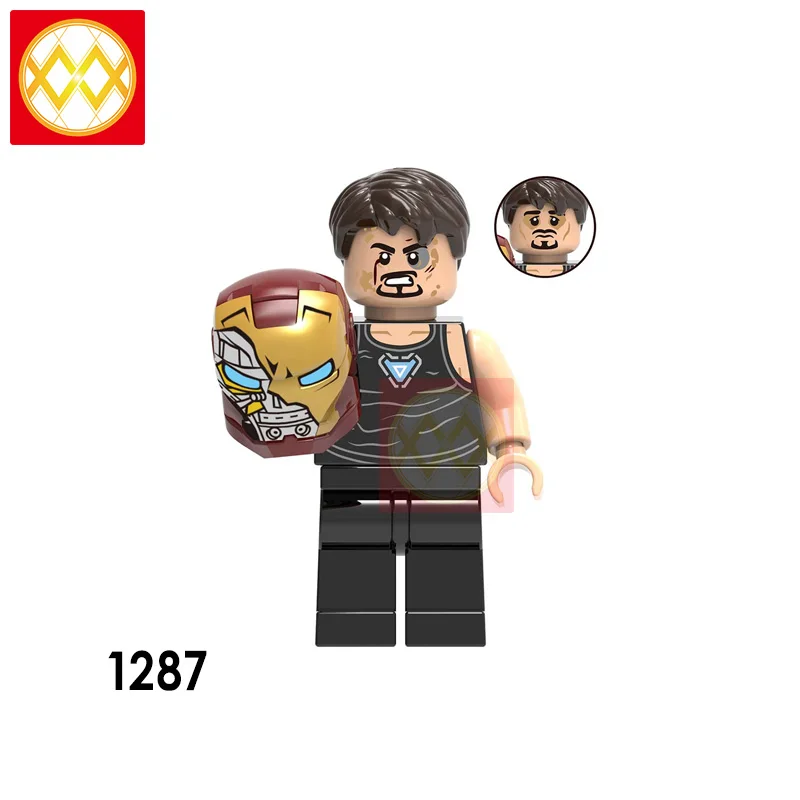 50 шт./партия X0246 Железный человек серии Marvel Супер Герои кирпичи MK36-MK42 Железный человек собрать строительные кубики, детские игрушки - Цвет: Фиолетовый