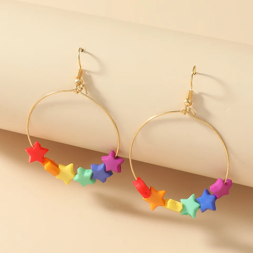 12 paia orecchini arcobaleno LGBT Gay Pride Charm stella ciondola l'orecchino per le donne uomini amanti regalo gancio gioielli