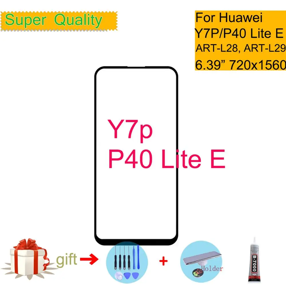 Сенсорная панель для Huawei Y7P 2020 переднее внешнее стекло P40 Lite E Замена ЖК-объектива
