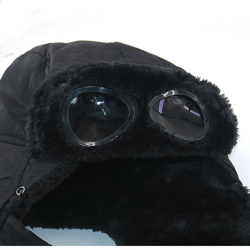 Новые многофункциональные ветрозащитные шляпы для зимы, солнцезащитные очки, шапка-бомбер с густым мехом внутри, защищенная ушами, очень теплая Лыжная шапка
