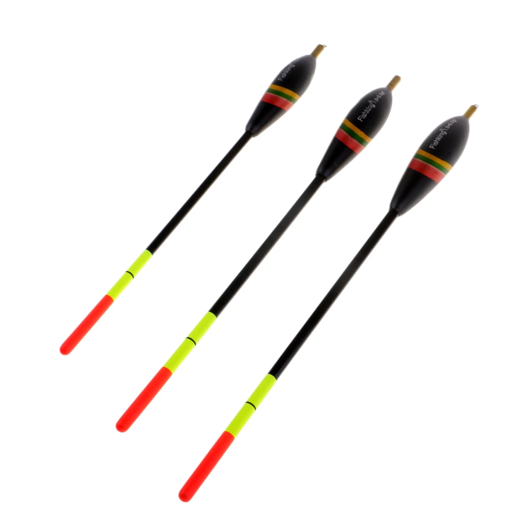 3pcs Balsa Wood Floats Bobbers Buoy Copper Head Long Casting Fishing Float 7.9-9.1 inch